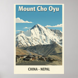 Poster Mount Cho Oyu Nepal-China V03