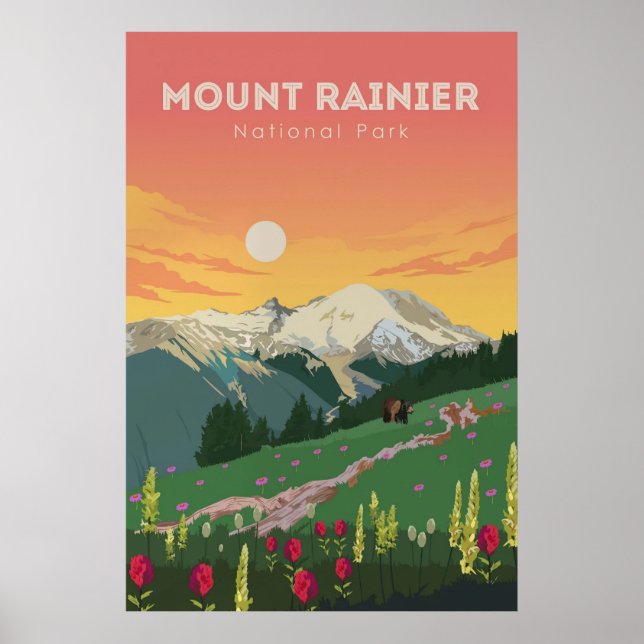 Poster Mount Rainier (Devant)