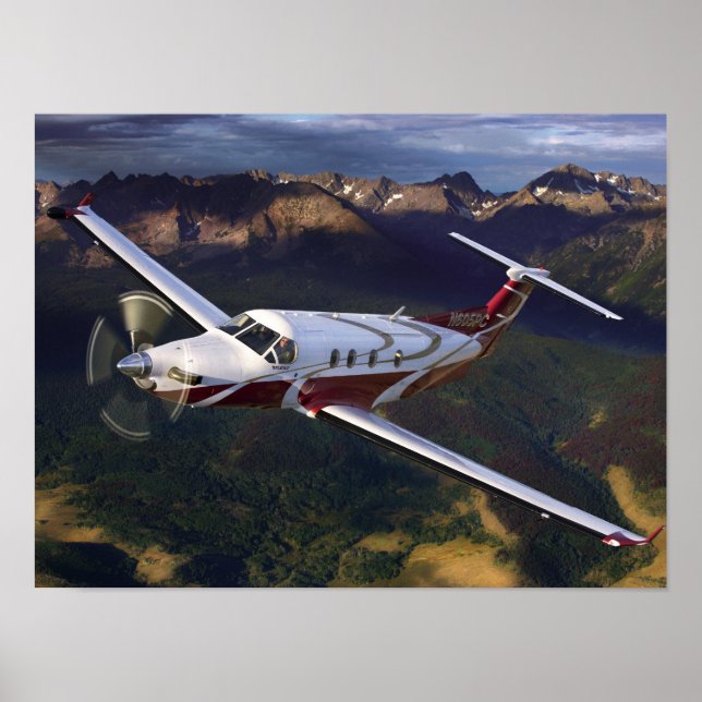 Poster Mountain Flying PC-12 (Devant)