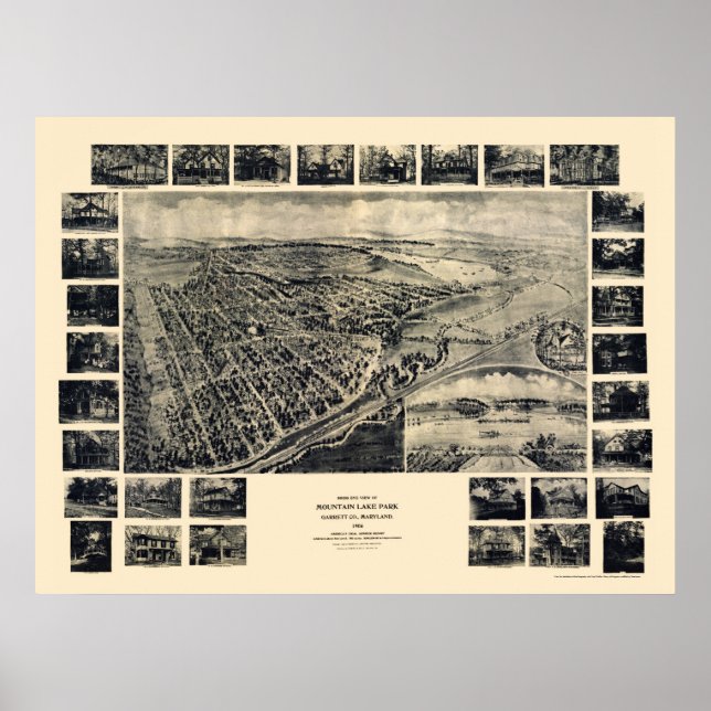 Poster Mountain Lake Park, MD Carte panoramique - 1906 (Devant)