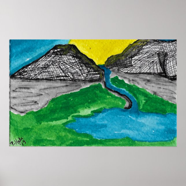 Poster Mountain Sunrise (Devant)