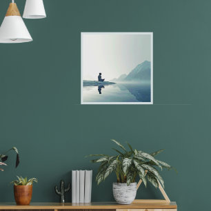 Poster Mountain Zen Conception pacifique de méditation