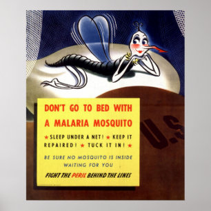 Poster Moustique de malaria de 2ÈME GUERRE MONDIALE