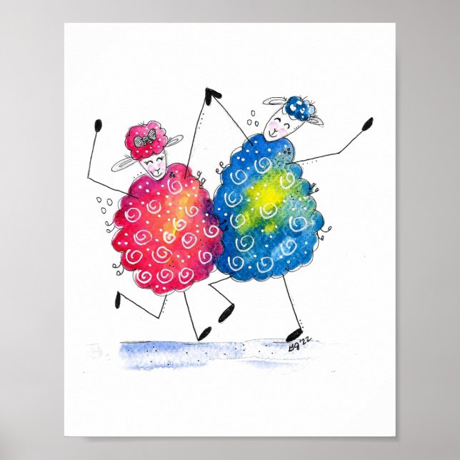 Poster Mouton de danse Whimsical (Devant)