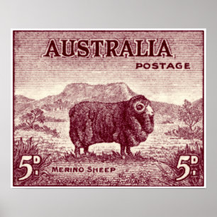 Poster Mouton mérinos australien 1934