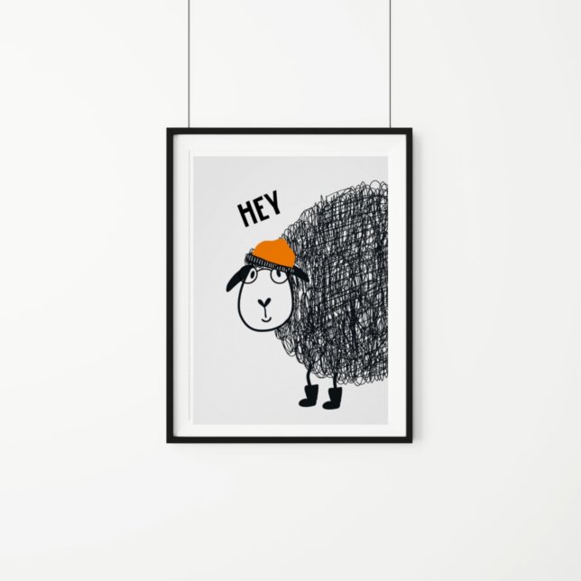 Poster Moutons à gribouillis mignons pour enfants (Créateur téléchargé)