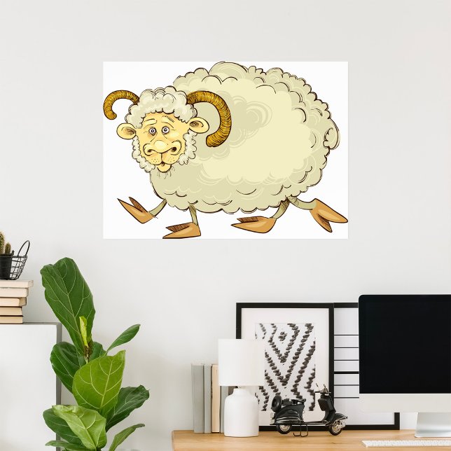 Poster Moutons de bélier surpris (Créateur téléchargé)