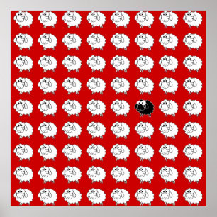 Poster Moutons noirs