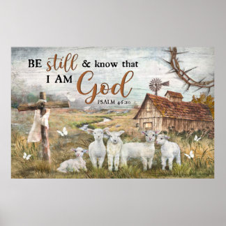 Poster Moutons Soyez Toujours Et Sachez Que Je Suis Dieu