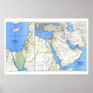 Poster " Moyen-Orient : 1978 Carte détaillée ...