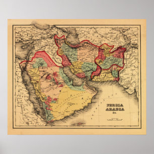 Poster Moyen-Orient "Persia Arabia"Carte panoramique