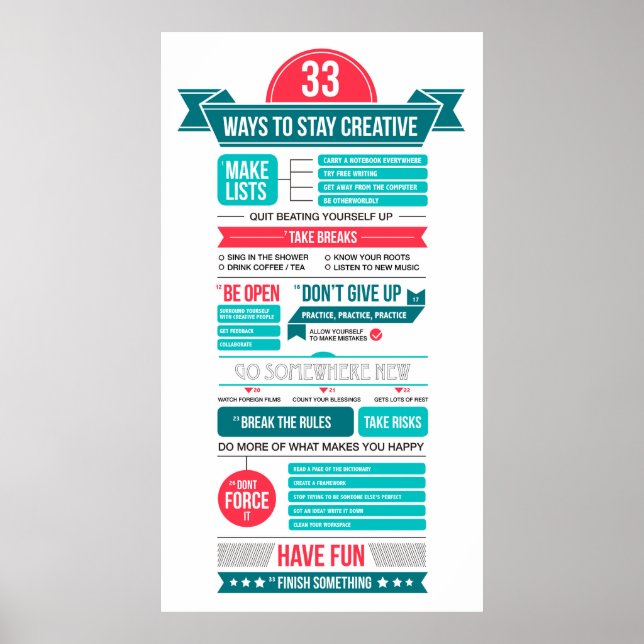 Poster moyens de rester créatif (Devant)