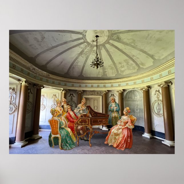 Poster Mozart Jeu de clavecin (Devant)