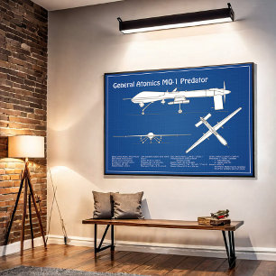 Poster MQ-1 Predator UAV- Plan d'avion ABD