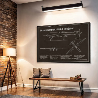Poster MQ-1 Predator UAV - Plan directeur de l'avion PD
