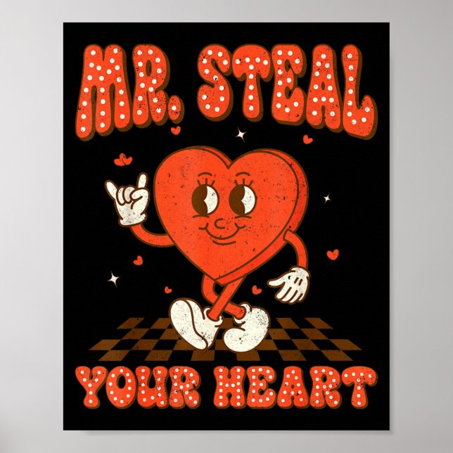 Poster Mr Steal Your Heart For Boys Toddlers Valentine's  (Devant)