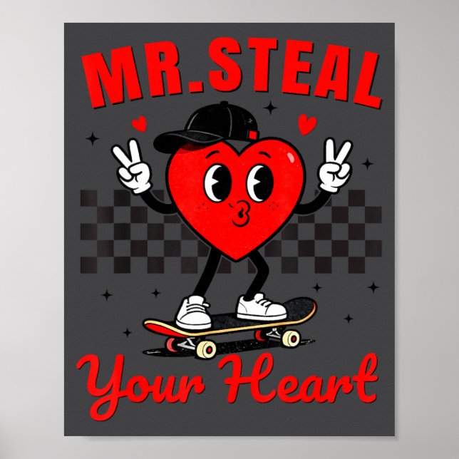 Poster Mr Steal Your Heart For Boys Toddlers Valentine's  (Devant)