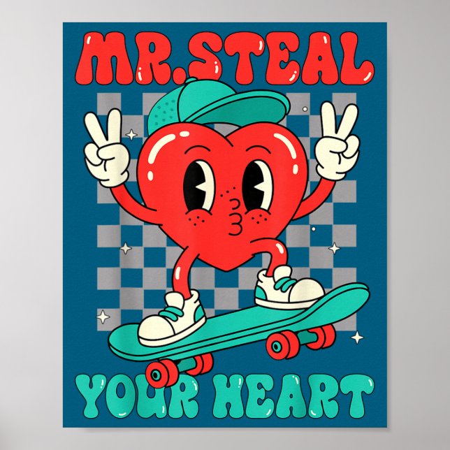 Poster Mr Steal Your Heart For Boys Toddlers Valentine's  (Devant)