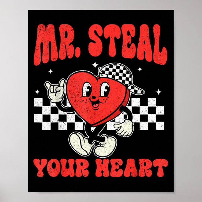 Poster Mr Steal Your Heart For Boys Toddlers Valentine's  (Devant)