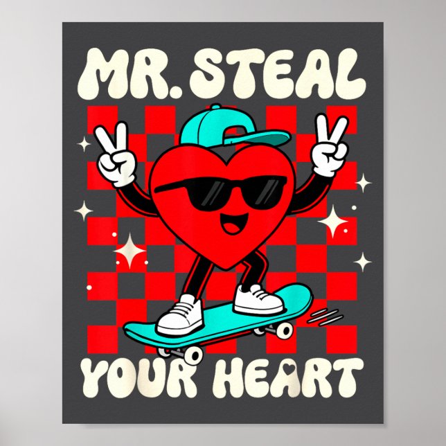 Poster Mr Steal Your Heart For Boys Toddlers Valentine's  (Devant)