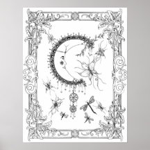 Poster "MrsDees Fly Me to the Moon Art" färben