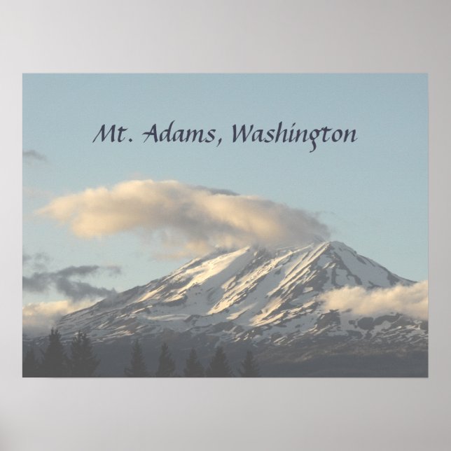 Poster Mt. Adams Washington avec la photo Cloud (Devant)