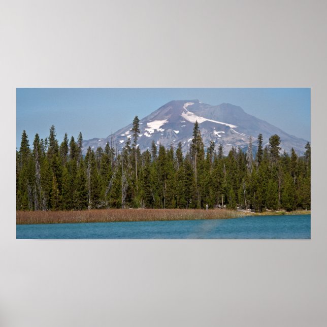 Poster Mt Bachelor du lac Little Lava, Oregon (Devant)