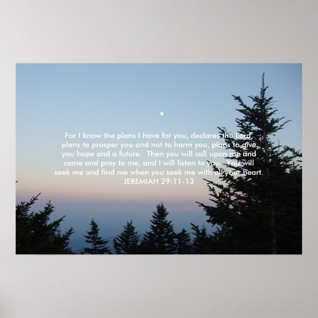 Poster Mt. Mitchell Caroline du Nord - JEREMIAH 29:11-13 (Devant)