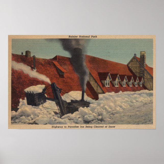 Poster Mt. Rainier, WA - Paradise Inn (Devant)