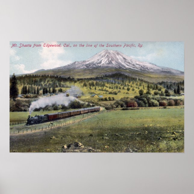 Poster Mt Shasta et Southern Pacific Rail (Devant)