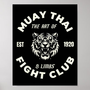 Poster Muay Thai Combat Mma Tatouage Tigre Art Des 8 Memb