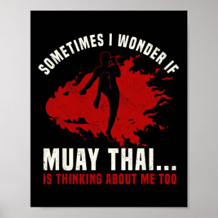 Poster Muay Thai Enseignant de boxe Kickboxing Arts Marti