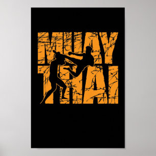 Poster Muay Thai Kampf mit Stil