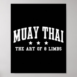 Poster Muay Thai l'art des 8 membres Muay Thai kickboxing