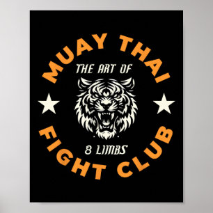 Poster Muay Thai Mma Combat Tatouage Tigre Art Des 8 Memb