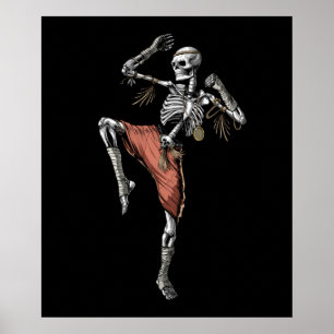 Poster Muay Thai Skeleton