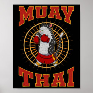 Poster Muay Thai Thaïlande Poing Anneau Genou Technique d