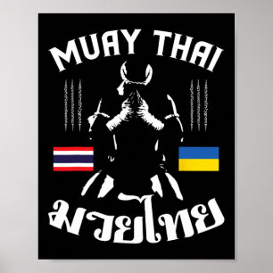 Poster Muay Thai Ukraine Arts Martiaux Ukrainiens Boxe Th