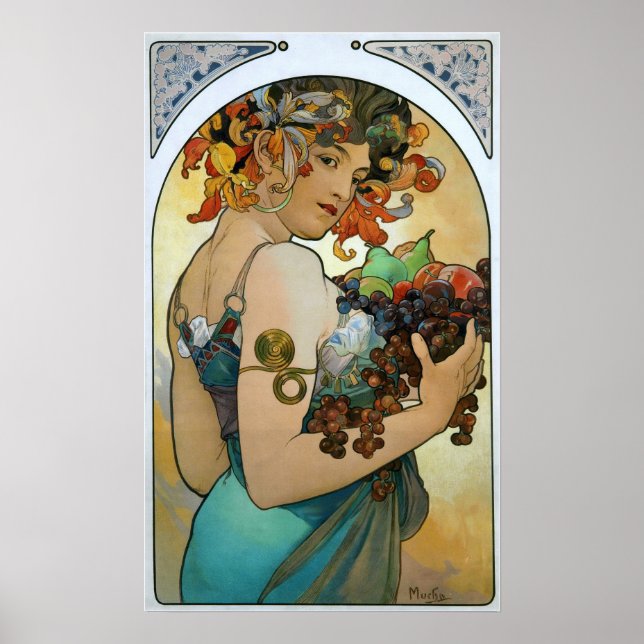 Poster Mucha - Fruit (Devant)