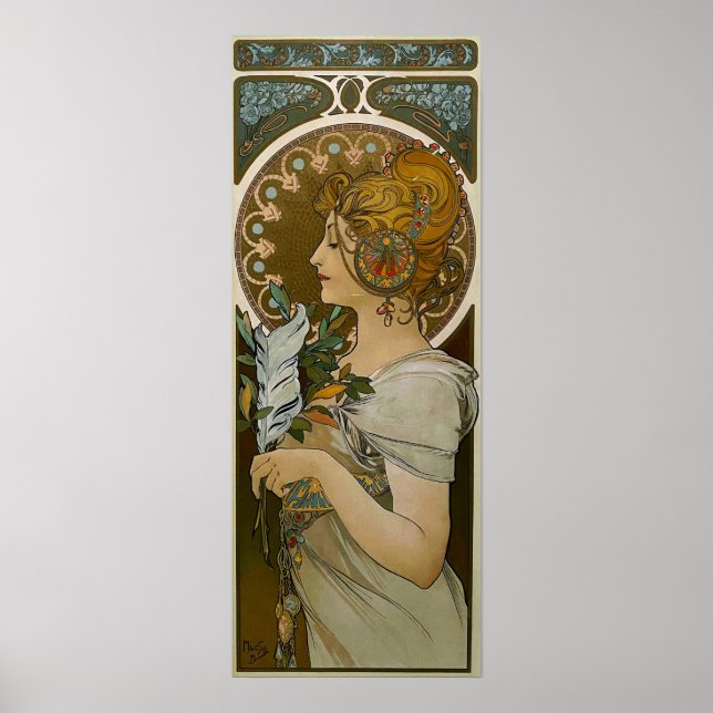 Poster Mucha - Plume Art Nouveau (Devant)