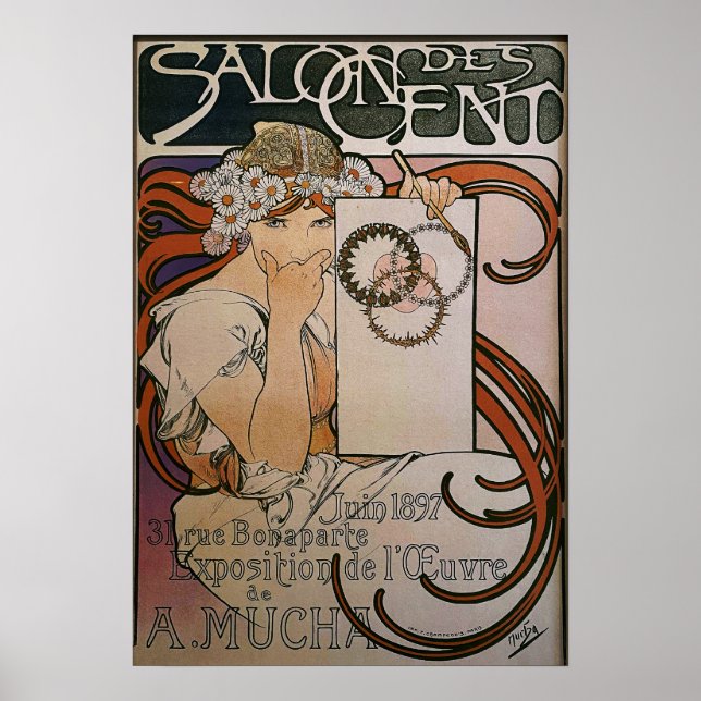 Poster Mucha - Salon Des Exposition 1897 (Devant)