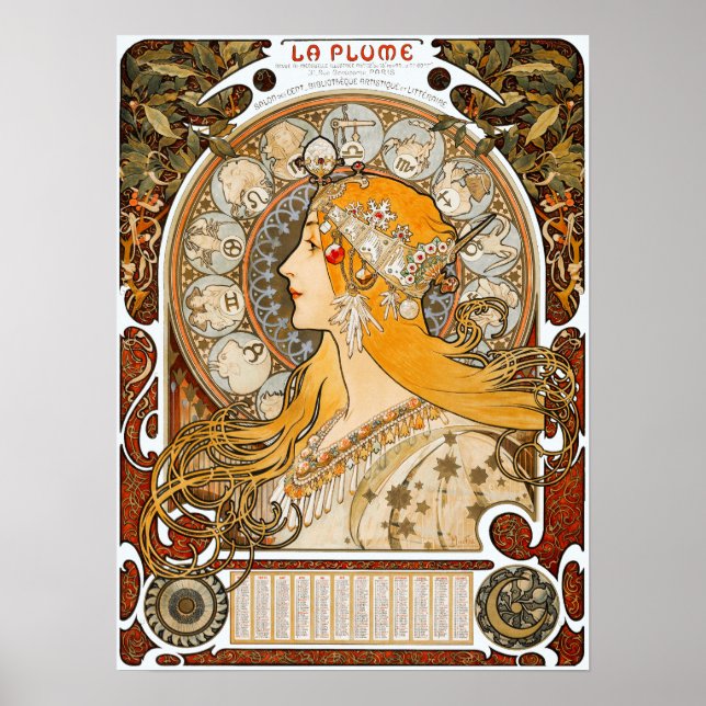 Poster Mucha - Zodiac (Devant)