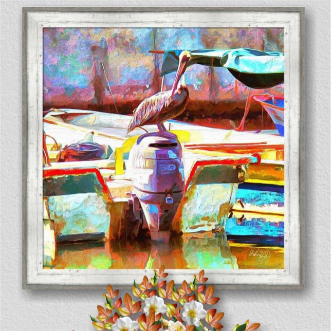 Poster Muelle Los Peines Pelican 0463 Art Imprimer (Créateur téléchargé)