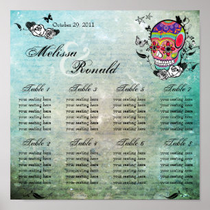 Poster Muerte Day of Dead Calaveras Sugar Skull Art