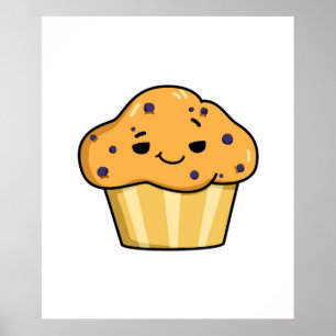 Poster Muffin aux bleuets