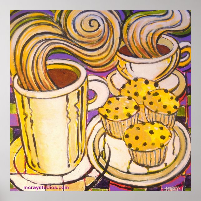 Poster "Muffins aux bleuets" (Devant)