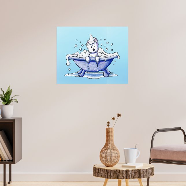 Poster Muggers Westie Bath Dog Groom Art (Salon 3)