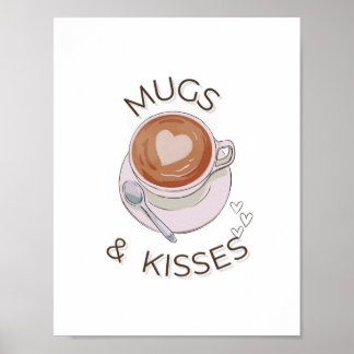 Poster Mugs & Baisers"Impression murale minimaliste