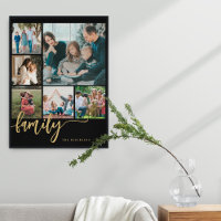 Multi photo collage famille script moderne