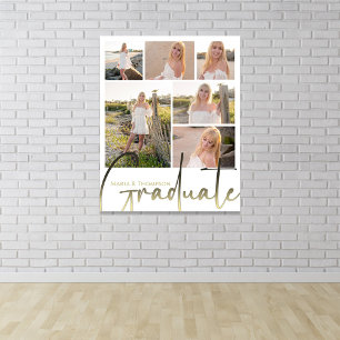 Poster Multi Photo Collage Moderne Script de Graduation